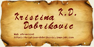 Kristina Dobriković vizit kartica
